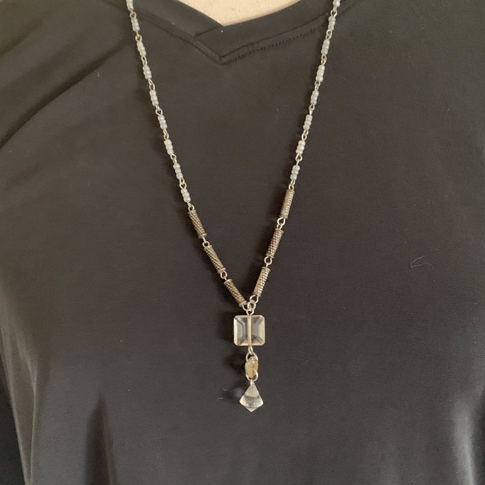 Vintage Silver Crystal Necklace